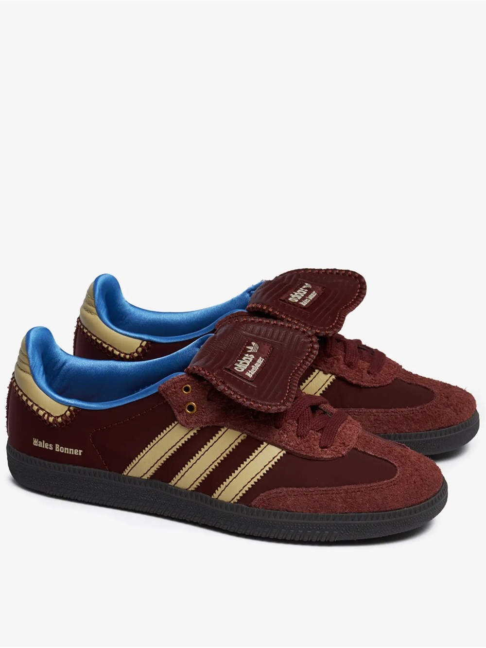 adidas Wales Bonner Mens Burgundy & Gold Tennis Sneakers size 7